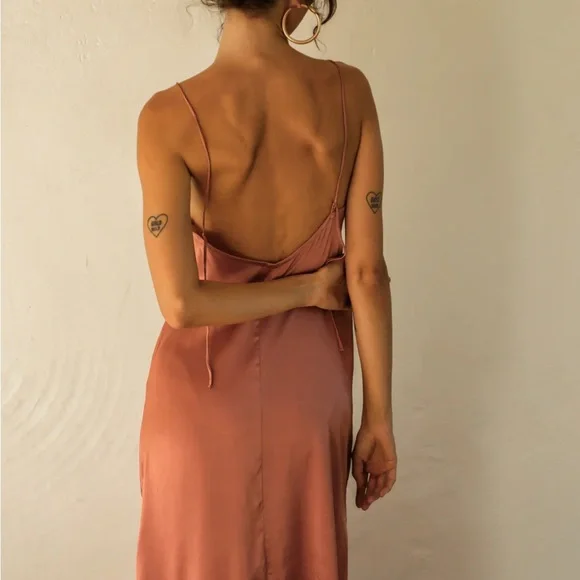 Bahhgoose Silk Slit Dress, S/M - Picture 6 of 13